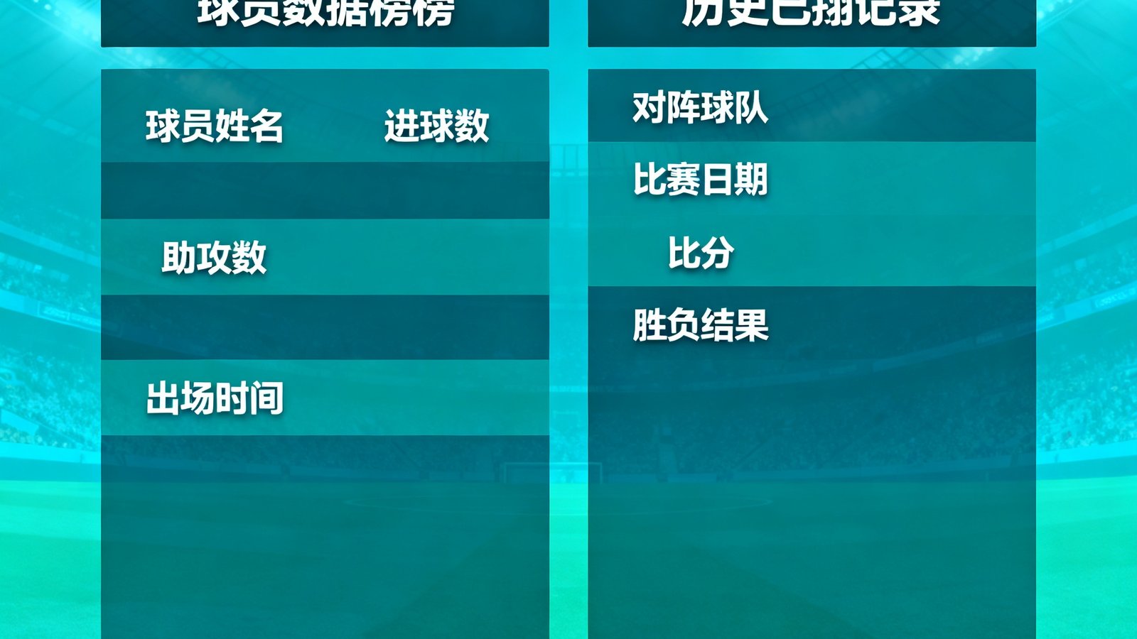 足球大赢家深度数据面板，球员数据榜与历史交锋记录